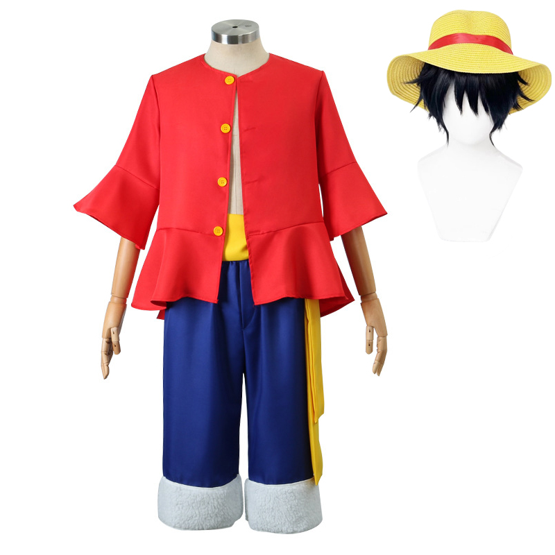 Anime Cosplay Luffy - Луффи Косплей Костюм Шляпа Парик Аниме