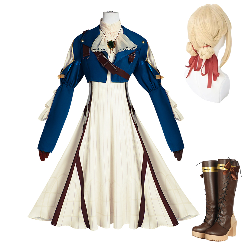 Violet Evergarden Dress - Фиолетовый Эвергарден, карнавальный костюм, парик, обувь,