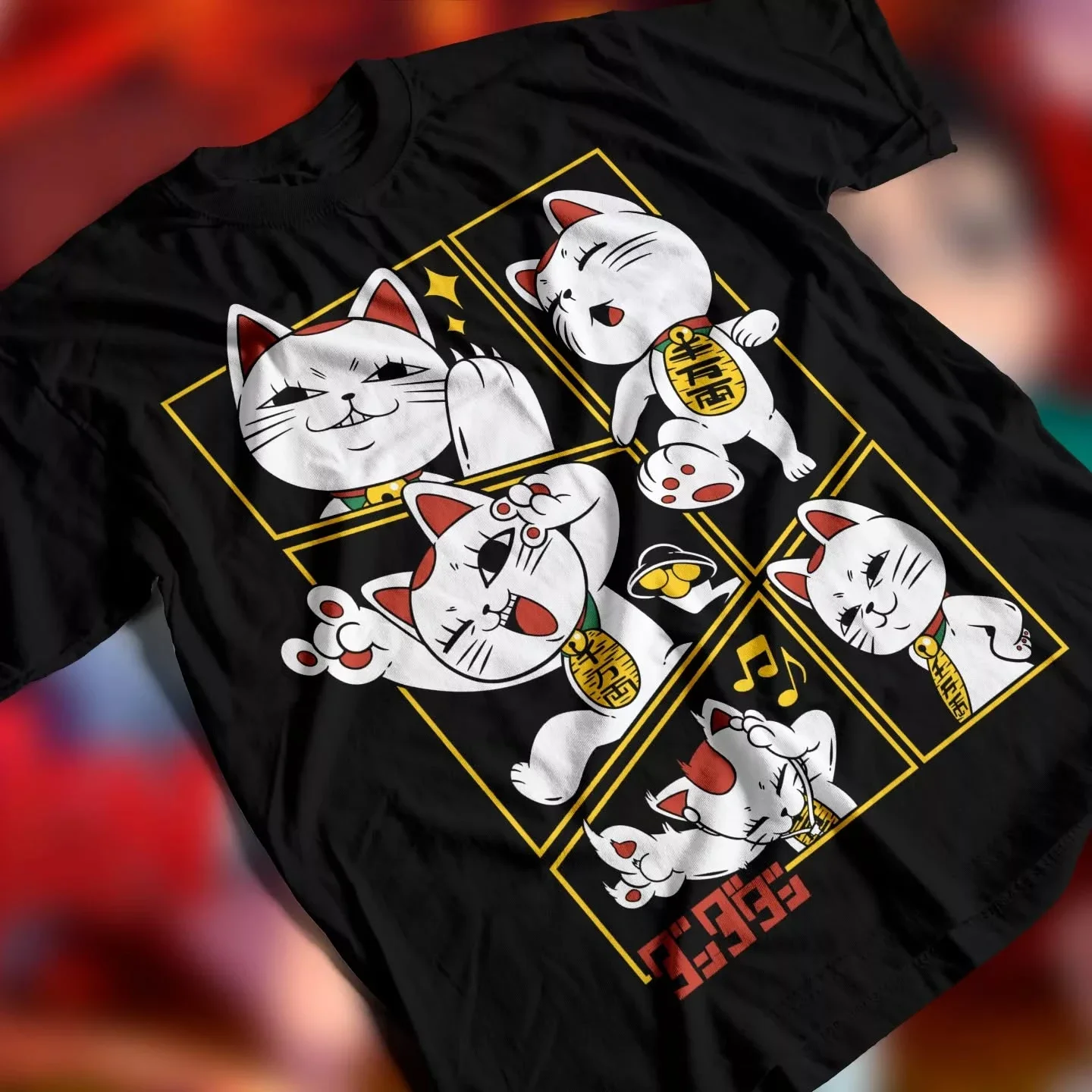 Cosplay Anime Basic - Популярная футболка Dandadan Maneki Neko с