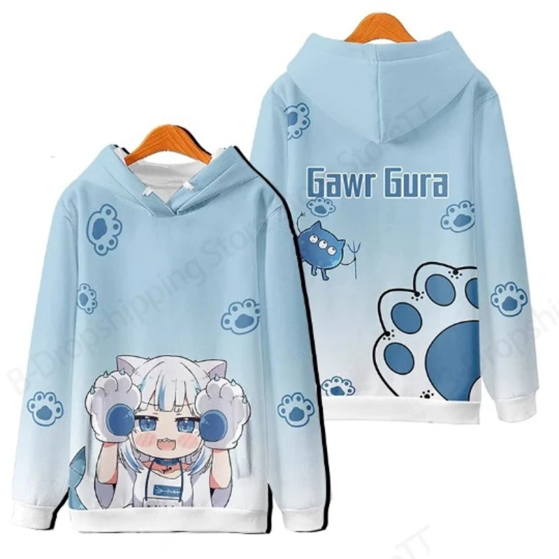 Худи с 3D-принтом Gawr Gura дл – обзор и цена Cosplay Anime Basic